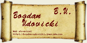 Bogdan Udovički vizit kartica